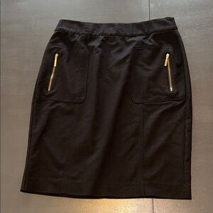 Alfani Black Pencil Skirt with Gold Zippers